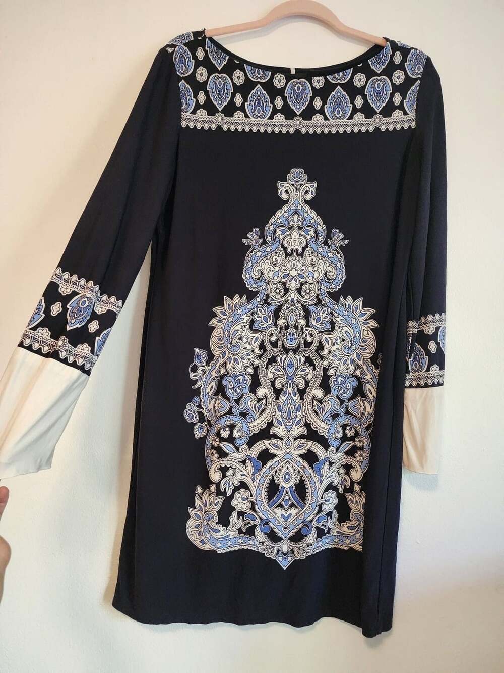 Blie & black Paisley long sleeve Dress Size 16 Boho Flowy